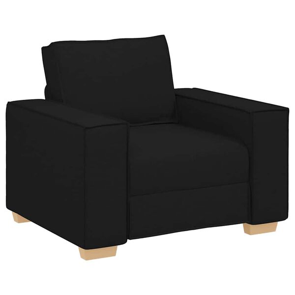 vidaXL Sofa Set with Cushion 3 pcs Black 220 x 78 x 84 cm Fabric