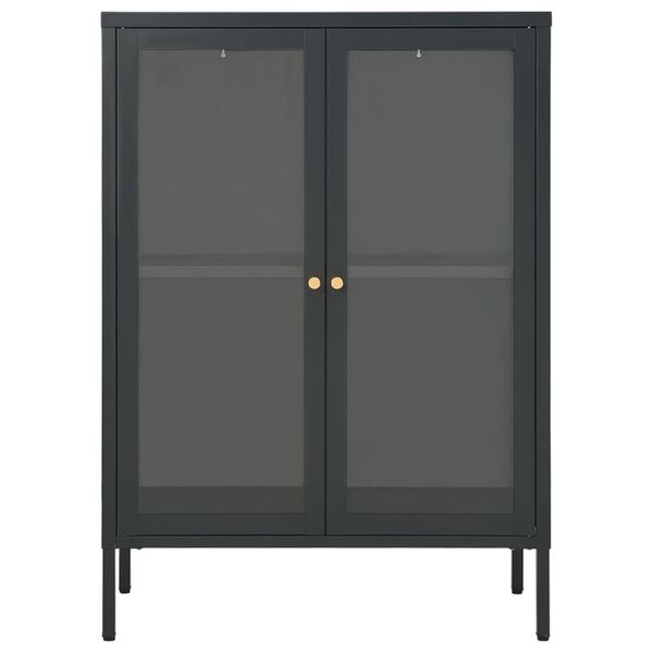 vidaXL Sideboard Anthracite 75x35x105 cm Steel and Glass
