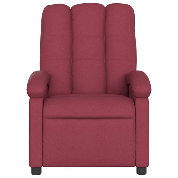 vidaXL Electric Massage Recliner Chair Wine Red Fabric