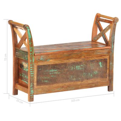 vidaXL Hall Bench 103x33x72 cm Solid Reclaimed Wood