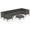 vidaXL 8 Piece Garden Lounge Set with Cushions Poly Rattan Grey