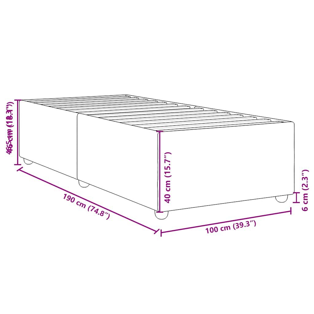 vidaXL Bed Frame without Mattress Light Grey Twin Fabric