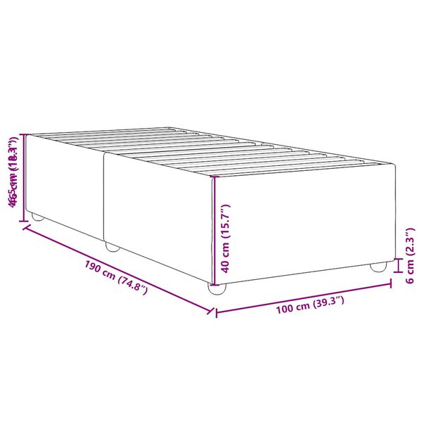 vidaXL Bed Frame without Mattress Light Grey Twin Fabric