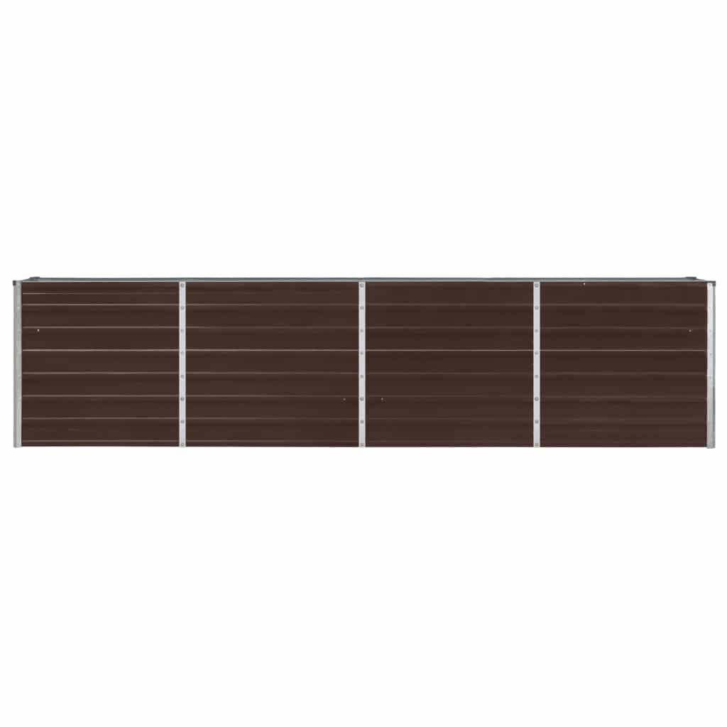 vidaXL Raised Garden Bed 320x40x77 cm Galvanised Steel Brown