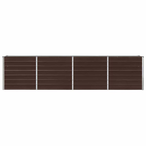 vidaXL Raised Garden Bed 320x40x77 cm Galvanised Steel Brown