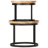 vidaXL Round Side Tables 2 pcs Solid Mango Wood and Steel