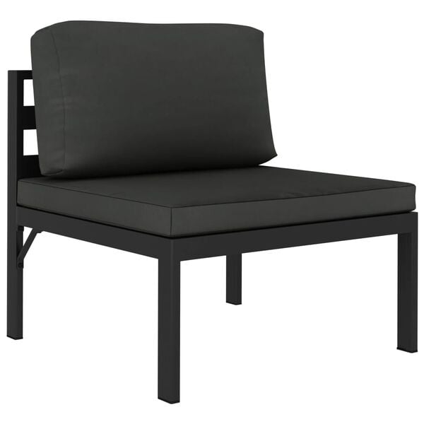 vidaXL 3 Piece Garden Lounge Set with Cushions Aluminium Anthracite