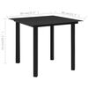 vidaXL Garden Dining Table Black 80x80x74 cm Steel and Glass