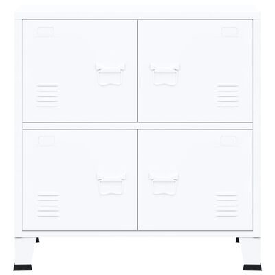 vidaXL Industrial Storage Chest White 75x40x80 cm Steel