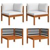 vidaXL 6 Piece Garden Lounge Set with Cushions Cream Wood Acacia&Rope