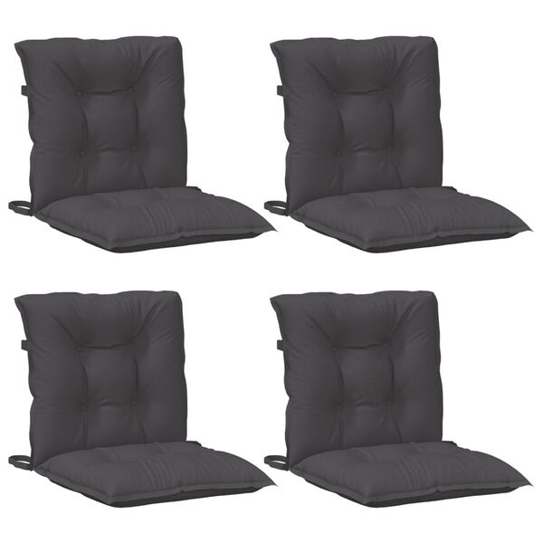 vidaXL Lowback Chair Cushions 4 pcs Melange Anthracite 100x50x7 cm Fabric
