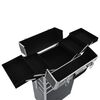 vidaXL Make-up Trolley Aluminium Black with Crocodile Pattern