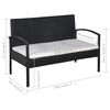 vidaXL 5 Piece Garden Lounge Set with Cushions Poly Rattan Black