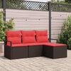 vidaXL Sofa Set 4 pcs Brown Poly Rattan
