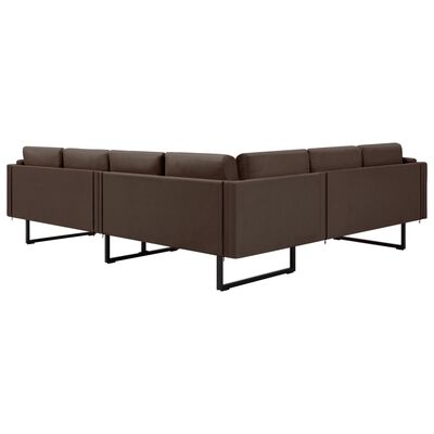 vidaXL Corner Sofa Brown Fabric