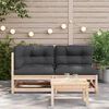 vidaXL Garden Sofa with Cushions 2-Seater Solid Wood Pine