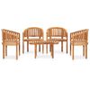 vidaXL 5 Piece Banana Garden Lounge Set Solid Teak Wood