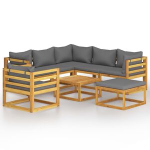 vidaXL 8 Piece Garden Lounge Set with Cushion Solid Acacia Wood