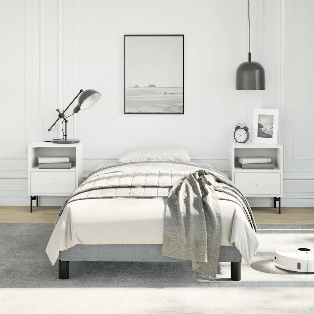 vidaXL Bed Frame without Mattress Light Grey 100x190 cm Twin Fabric