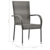 vidaXL 3 Piece Garden Dining Set Poly Rattan Grey