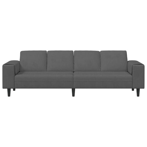 vidaXL Fabric Sofa with Cushion Dark Grey Corduroy fabric