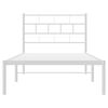 vidaXL Metal Bed Frame without Mattress with Headboard White 100x190cm