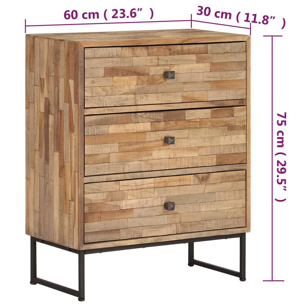 vidaXL Sideboard Reclaimed Teak Wood 60x30x75 cm
