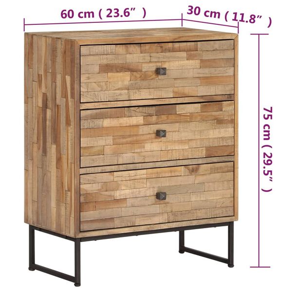 vidaXL Sideboard Reclaimed Teak Wood 60x30x75 cm