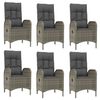 vidaXL 9 Piece Garden Dining Set with Cushions Grey Poly Rattan