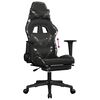 vidaXL Gaming Chair with Footrest Black and Camouflage Faux Leather