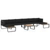 vidaXL 5 Piece Garden Corner Sofa Set with Cushions Aluminium and WPC
