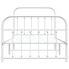 vidaXL Metal Bed Frame without Mattress with Footboard White 100x190cm