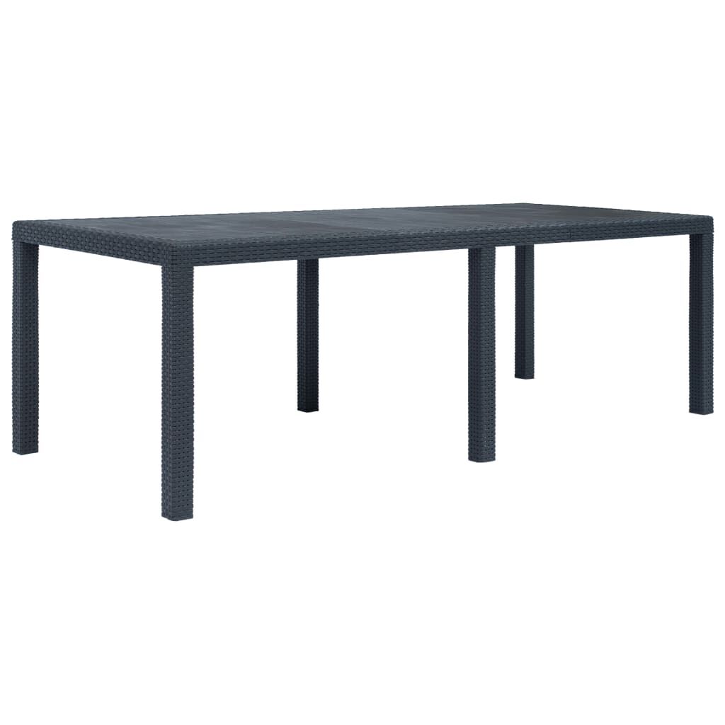 vidaXL 9 Piece Outdoor Dining Set Plastic Anthracite Rattan Look