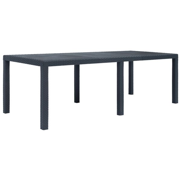 vidaXL 9 Piece Outdoor Dining Set Plastic Anthracite Rattan Look