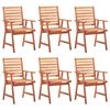 vidaXL Outdoor Dining Chairs 6 pcs with Cushions Solid Acacia Wood