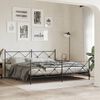 vidaXL Metal Bed Frame without Mattress with Footboard Black 193x203cm