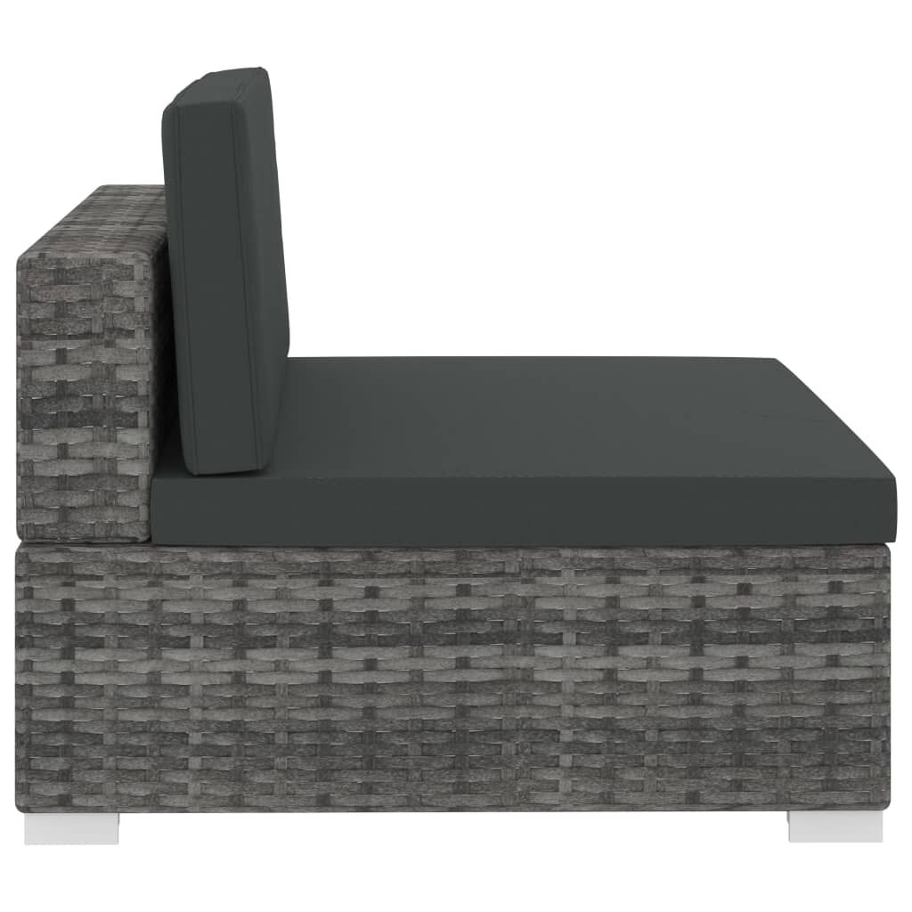 vidaXL 4 Piece Garden Sofa Set with Cushions Poly Rattan Grey