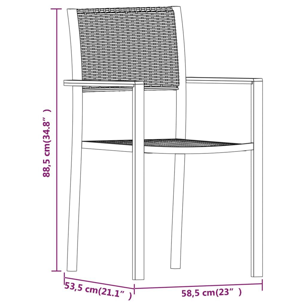vidaXL 3 Piece Garden Dining Set Black