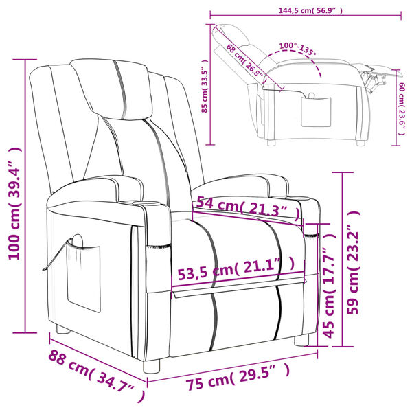 vidaXL Massage Chair Wine Red Faux Leather