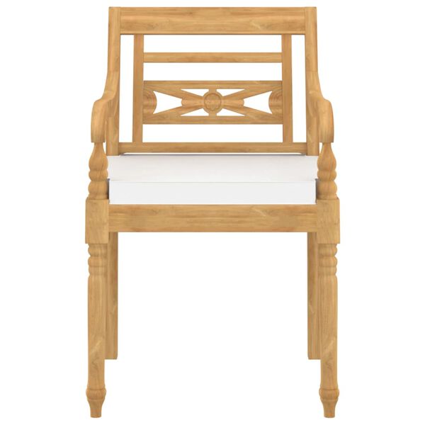 vidaXL Batavia Chairs 4 pcs with Cushions Solid Teak Wood