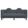 vidaXL Sofa with Cushions 2-Seater Dark Grey Velvet