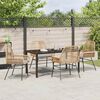 vidaXL Garden Dining Set with Cushion 5 pcs Brown Poly Rattan