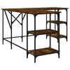 vidaXL Desk Smoked Oak 139x139x75 cm Engineered Wood