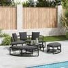 vidaXL Outdoor Lounge Bed without Canopy Black Poly Rattan