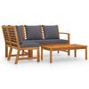 vidaXL 4 Piece Garden Lounge Set with Cushion Solid Acacia Wood