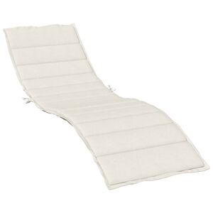 vidaXL Sun Lounger Cushion Melange Cream 200x60x4 cm Fabric