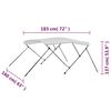 vidaXL 3 Bow Bimini Top White 183x160x137 cm