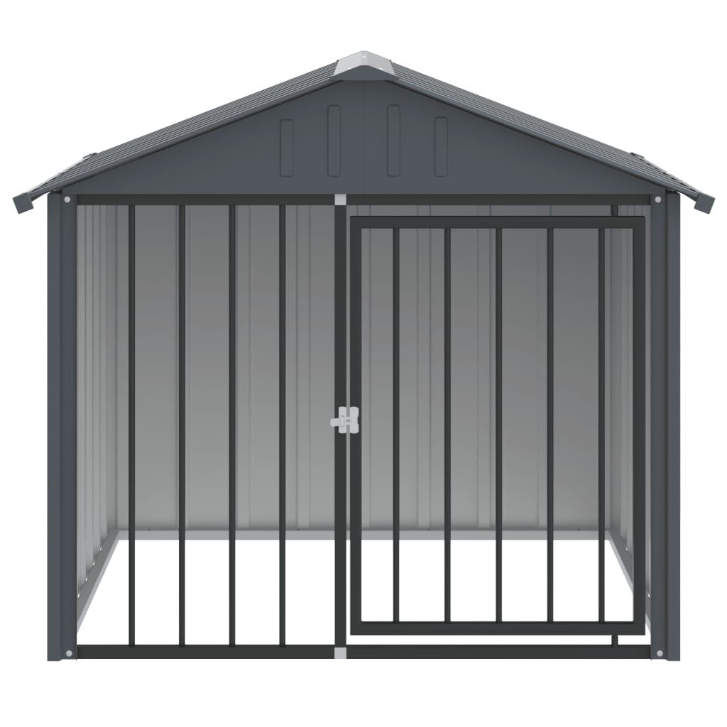 vidaXL Dog House with Roof Black 117x103x102 cm Galvanised Steel