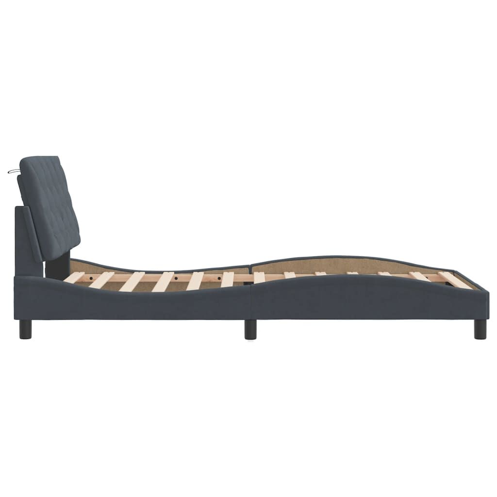 vidaXL Bed Frame without Mattress Dark Grey 100x190 cm Velvet