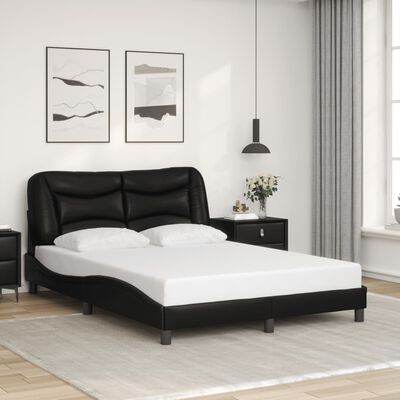 vidaXL Bed Frame without Mattress Black 137x187 cm Double Faux Leather